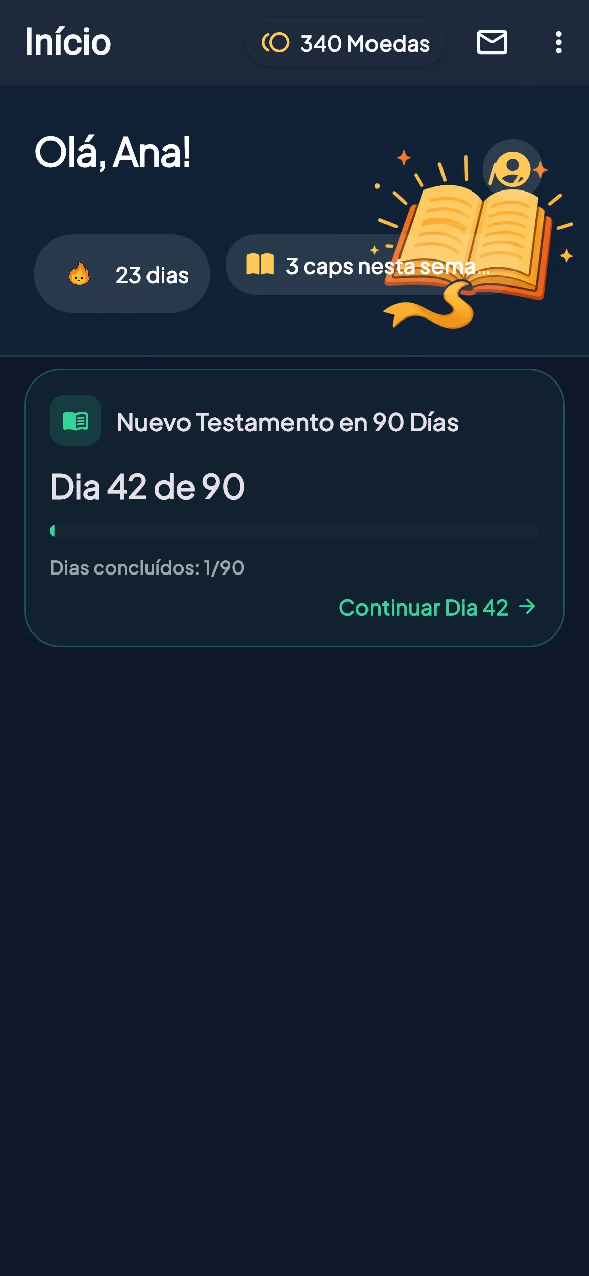 Tela inicial do BibleVerse